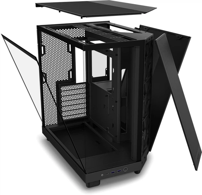 Obudowa NZXT H6 Flow All Black (CC-H61FB-01) - Zdjęcie 6 Obudowa NZXT H6 Flow All Black (CC-H61FB-01) - obraz 6