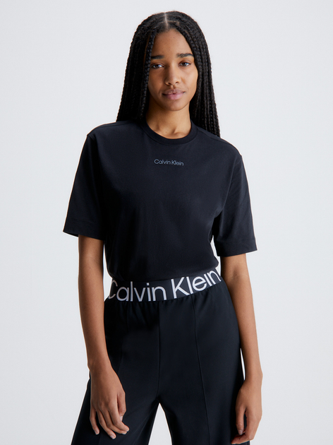 Koszulka damska bawełniana Calvin Klein 00GWS3K104-BAE XXS Czarna (8720107267053) - obraz 1