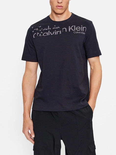 Koszulka męska basic Calvin Klein 00GMF3K141-BAE XL Czarna (8720108332026) - obraz 1