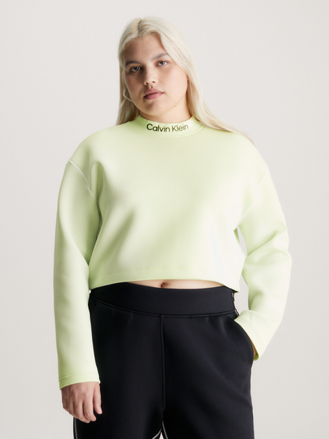 Світшот жіночий Calvin Klein 00GWF3W326-FUO S Лаймовий (8720108754330) - зображення 3