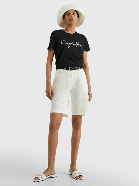 Koszulka damska bawełniana Tommy Hilfiger WW0WW24967-017 M Czarna (8719857908835) - obraz 3
