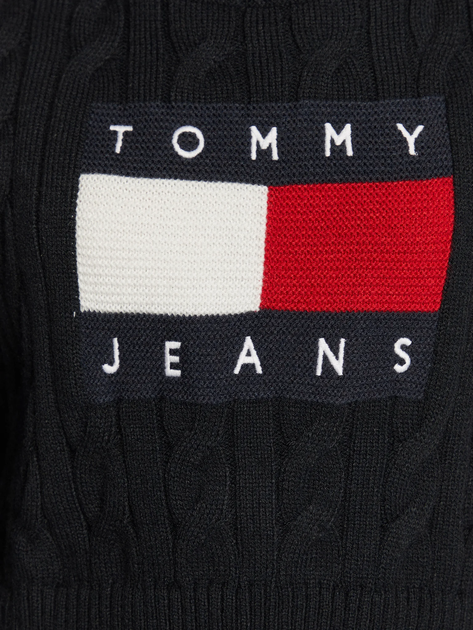 Sweter z golfem damski krótki Tommy Jeans DW0DW14261 S Czarny (8720641314855) - obraz 5