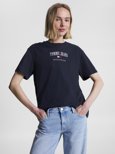 Koszulka damska bawełniana Tommy Jeans DW0DW16154-DW5 L Niebieska (8720644428665) - obraz 1