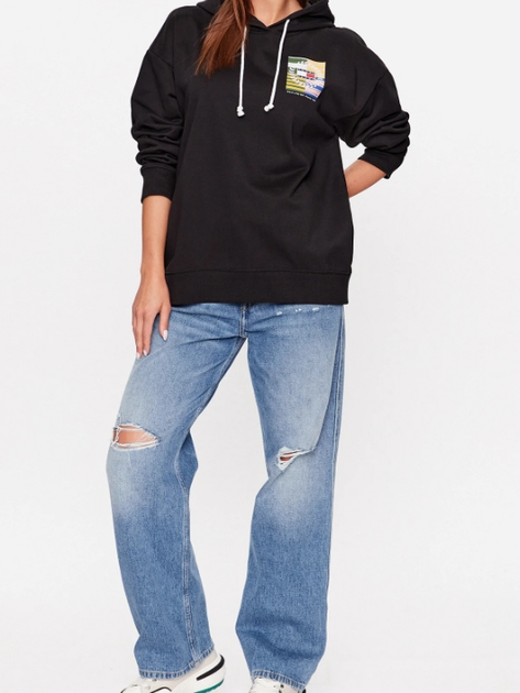 Bluza damska z kapturem oversize Tommy Jeans DW0DW16131-BDS XS Czarna (8720644457658) - obraz 3