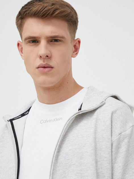 Bluza męska rozpinana streetwear z kapturem Calvin Klein 00GMS3J401-N6N S Szara (8720108894548) - obraz 4