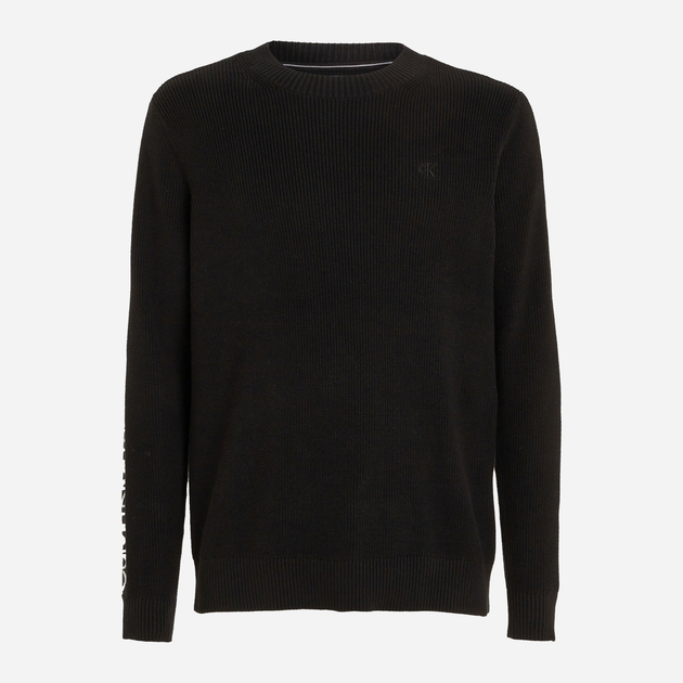 Sweter męski bawełniany Calvin Klein Jeans J323808-BEH M Czarny (8720108058865) - obraz 4