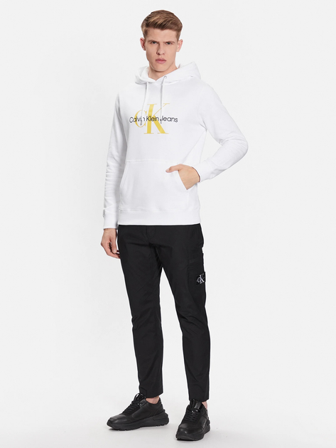 Bluza męska z kapturem Calvin Klein Jeans J320805-YAF M Biała (8720108065665) - obraz 3