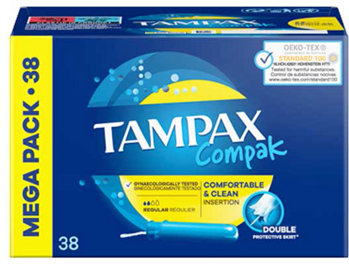 Тампони Tampax Compak Tampon Regular 38 U (8006540468203) - зображення 1