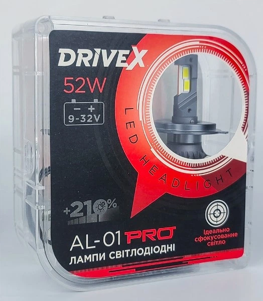 LED автолампы DriveX AL-01 PRO H7 52W CAN 9-32V 6K – фото, отзывы