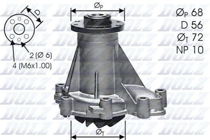 Водяний насос DOLZ M276 Mercedes G-Class, E-Class, C-Class, S-Class 6052000120, 6052000320, 6052000520 - зображення 1