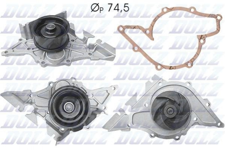 Водяний насос DOLZ A195 Audi A4, TT, Allroad, A6, A3; Seat Leon; Volkswagen Golf, Bora 078121004L, 078121004R, 078121006A - зображення 1