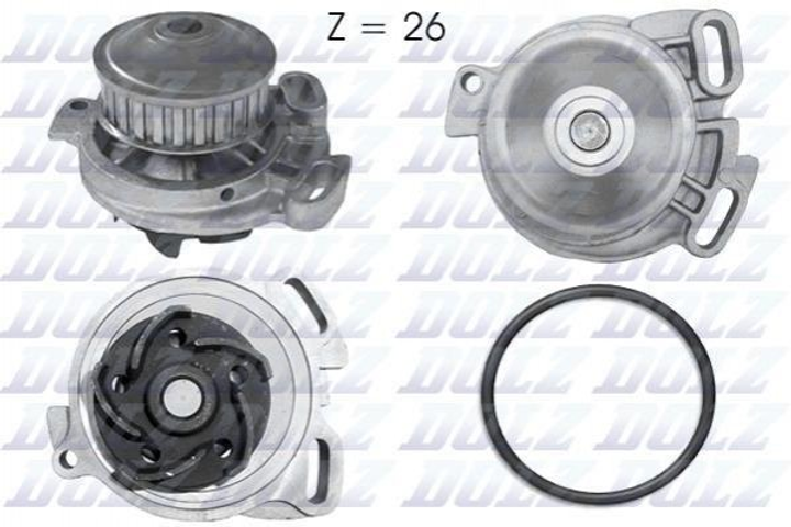 Водяний насос DOLZ A152 Audi 80, 100; Volkswagen Passat, Polo, Golf 035121004, 035121004A, 035121004AV - зображення 1