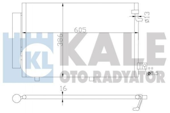 Радіатор кондиціонера KALE 342860 Ford Fiesta 1513108, 1526277, 8V5119710BB - зображення 1