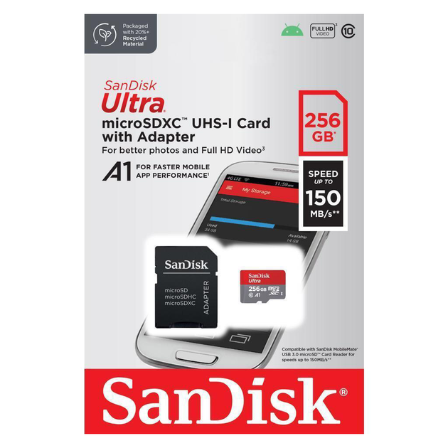 Карта памяти SanDisk 256GB microSDXC class 10 UHS-I Ultra (SDSQUAC-256G-GN6MA) - изображение 5
