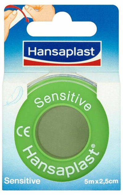 Пластир фіксуючий Hansaplast Sensitive Tape 5 м x 2.5 см (4005800402982) - зображення 1