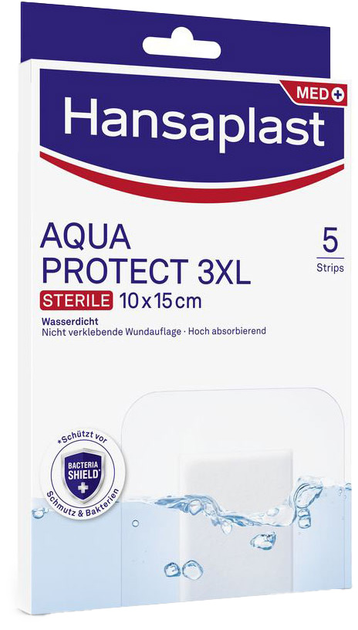 Plastry medyczne są wodoodporne Hansaplast Aqua Protect 3Xl 10 cm x 15 cm 5 szt (4005800299315) - obraz 1