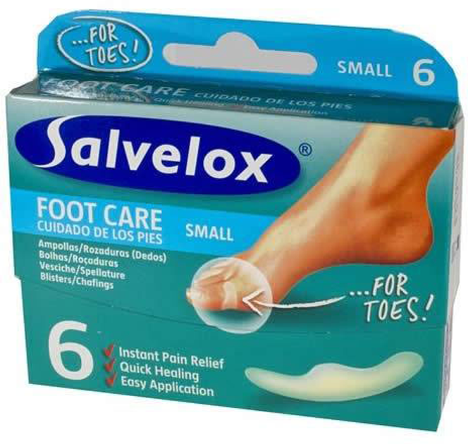 Plastry na modzele Salvelox Foot Care Small Blisters 2.1 cm x 6.4 cm 6 szt (8470001575548) - obraz 1
