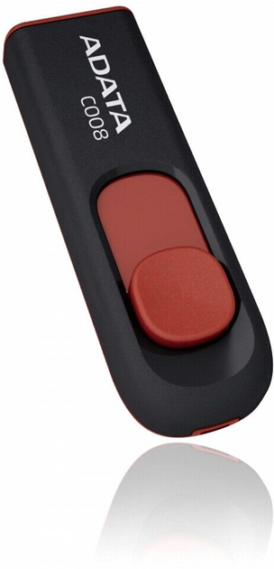 Флеш пам'ять ADATA Classic C008 8GB USB 2.0 Black/Red (4718050609598) - зображення 1