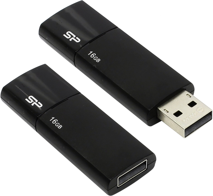 Pendrive Silicon Power Ultima U05 16GB USB 2.0 Czarny (4712702632613) - obraz 1