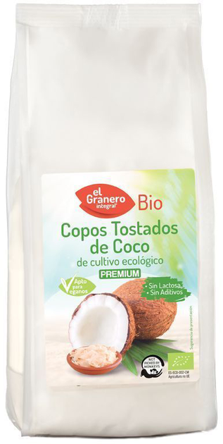 Płatki kokosowe El Granero Copos Tostados De Coco Bio 300 g (8422584044126) - obraz 1