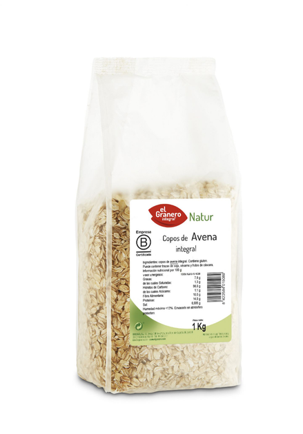 Płatki owsiane El Granero Copos Avena Integrales 1 kg (8422584015089) - obraz 1