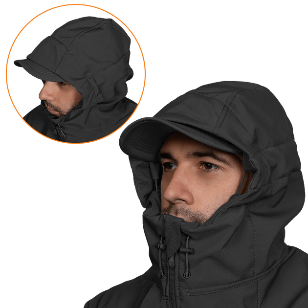 Куртка тактична демісезонна чоловіча для силових структур Stalker SoftShell Чорна (7226), S (OPT-34521) - зображення 5