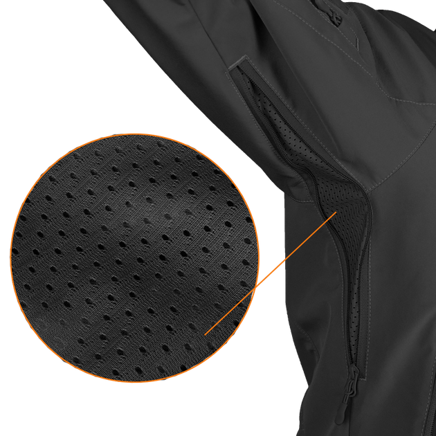 Куртка тактична демісезонна чоловіча для силових структур Stalker SoftShell Чорна (7226), S (OPT-34521) - зображення 8