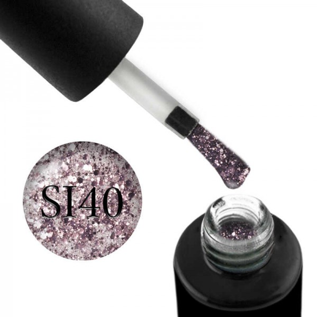 Гель-лак Naomi Self Illuminated SI 40 пастельно-розовые блестки и ...