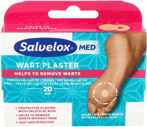 Пластыри медицинские Salvelox Warts Apositos 10 x 10 см 20 шт (7310616026305) - изображение 1