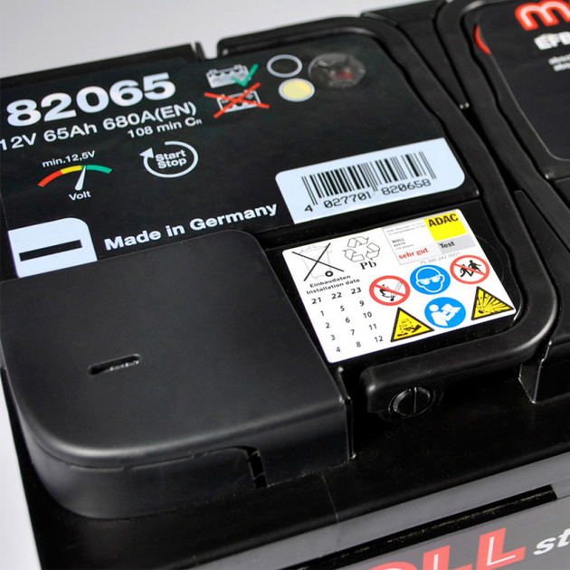 Автомобільний акумулятор MOLL EFB (L2B) 65Ah 680A R+ (правий +) MOLL - изображение 2