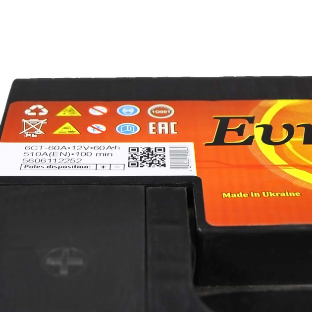 Автомобільний акумулятор Evropusk 60Аh 510A L+ (лівий +) L2 Evropusk - изображение 3