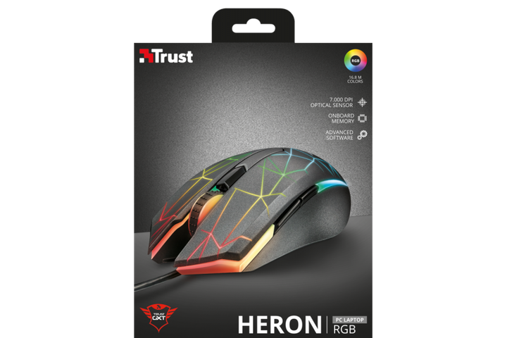 Ігрова миша з сенсором PMW3320, ПЗ та RGB-підсвічуванням TRUST GXT 170 Heron 7000 DPI (TR21813) - изображение 2