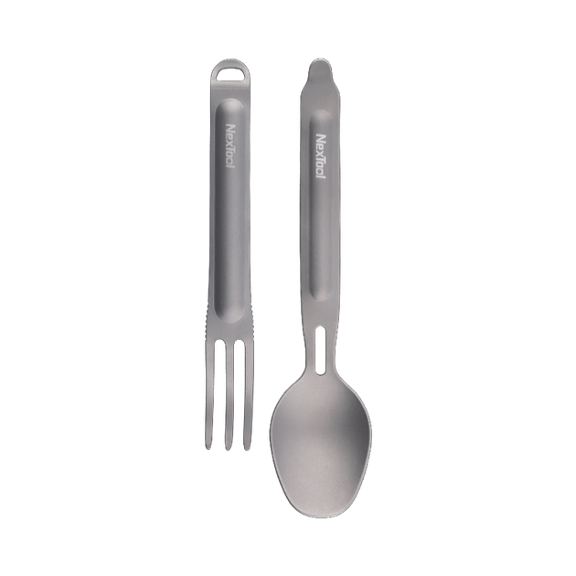 Столовый прибор NexTool Outdoor Spoon Fork NE0124 титан вес 27 г компактный устойчивый к коррозии (NE0124) - изображение 2