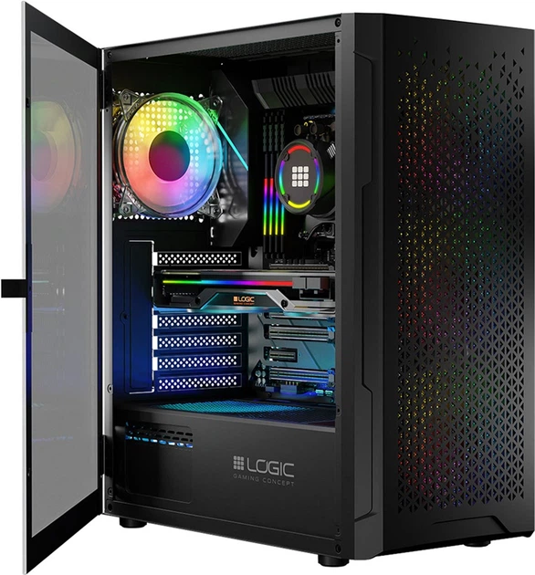 Obudowa komputerowa Logic Concept Aramis Mesh+Glass ARGB fans 4x120 mm Black (AT-ARAMIS-10-0000000-0002) - Zdjęcie 9 Obudowa komputerowa Logic Concept Aramis Mesh+Glass ARGB fans 4x120 mm Black (AT-ARAMIS-10-0000000-0002) - obraz 9