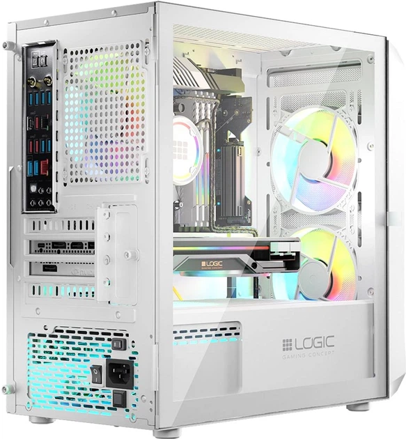 Obudowa Logic Concept Portos Mesh+Glass ARGB fans 3x120 mm White (AM-PORTOS-20-0000000-0002) - obraz 10