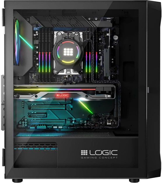 Obudowa komputerowa Logic Concept Portos Mesh+Glass ARGB fans 4x120 mm Black (AT-PORTOS-10-0000000-0002) - Zdjęcie 6 Obudowa komputerowa Logic Concept Portos Mesh+Glass ARGB fans 4x120 mm Black (AT-PORTOS-10-0000000-0002) - obraz 6