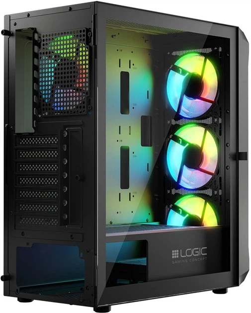 Obudowa komputerowa Logic Concept Portos Mesh+Glass ARGB fans 4x120 mm Black (AT-PORTOS-10-0000000-0002) - Zdjęcie 12 Obudowa komputerowa Logic Concept Portos Mesh+Glass ARGB fans 4x120 mm Black (AT-PORTOS-10-0000000-0002) - obraz 12