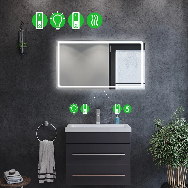 LED-зеркало 80x60см, с подогревом и двумя механическими включателями, модель Noemi (Neomig24) - изображение 2