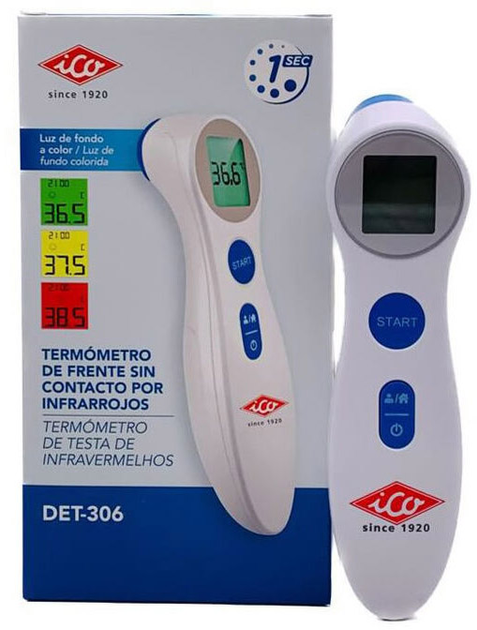 Безконтактний інфрачервоний термометр Ico Non-Contact Infrared Forehead Thermometer DET-306 (8430442009286) - зображення 1