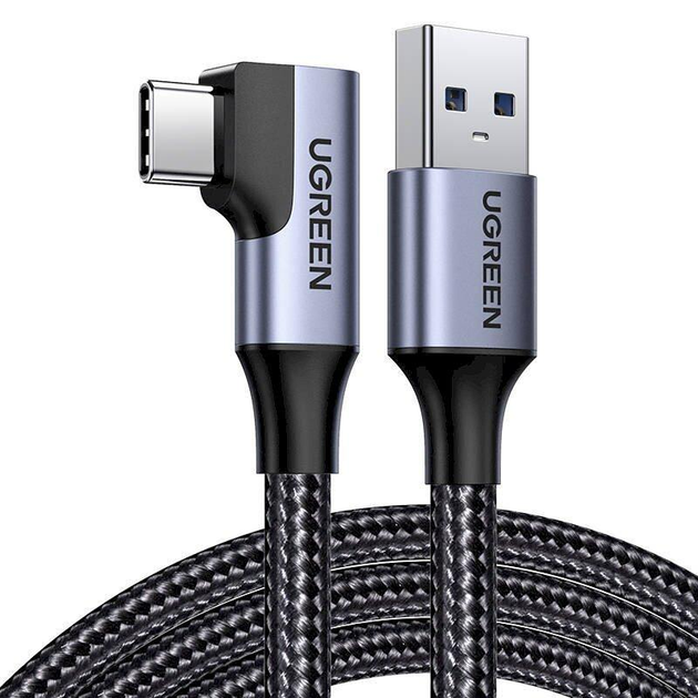 Кабель угловой UGREEN USB to USB Type-C 3.0 3A 90-Degree Angled Cable ...