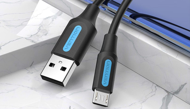 Кабель зарядный Vention USB 2.0 - microUSB 0.25 м Black (YM0260) – фото ...