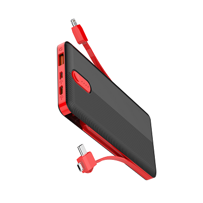 УМБ LDNIO Power Bank 20000 мАг Type-С/Lightning/micro-USB Black/Red - Фото 2 УМБ LDNIO Power Bank 20000 мАг Type-С/Lightning/micro-USB Black/Red - зображення 2