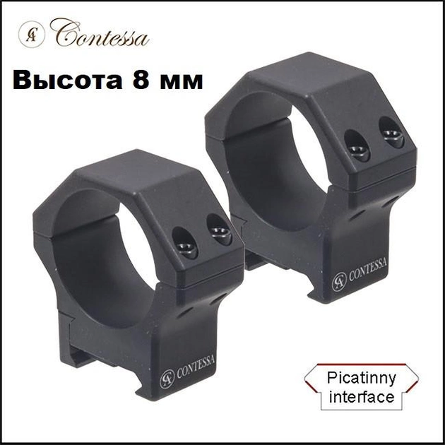Кільця Contessa 30 мм на Picatinny, середні LPR02/A - зображення 1