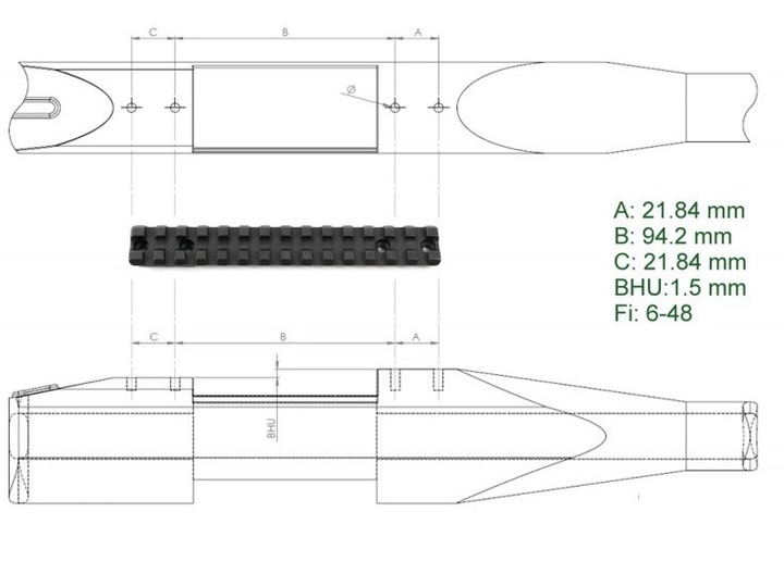 Планка Contessa PH33 для Sauer 202 Standard - изображение 2