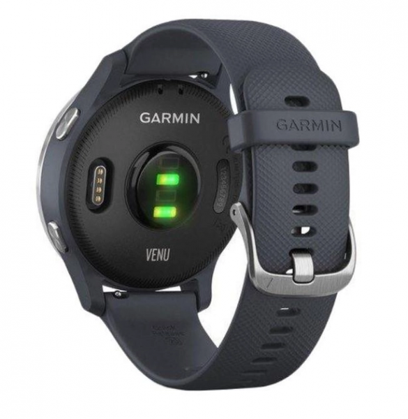 Смарт-Часы Garmin Venu Silver Stainless Steel Bezel w. Granite Blue and Silicone B. (010-02173-01) - изображение 3