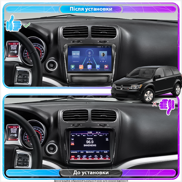 Штатная магнитола Lesko для Dodge Journey I Рестайлинг 2011-2020 экран 9" 2/32Gb 4G Wi-Fi GPS Top Додж Жорней - изображение 2