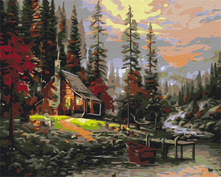 Картина за номерами "Будинок у лісі" 40x50 см Brushme (2000002766599) - Фото 1 Картина за номерами "Будинок у лісі" 40x50 см Brushme (2000002766599) - зображення 1
