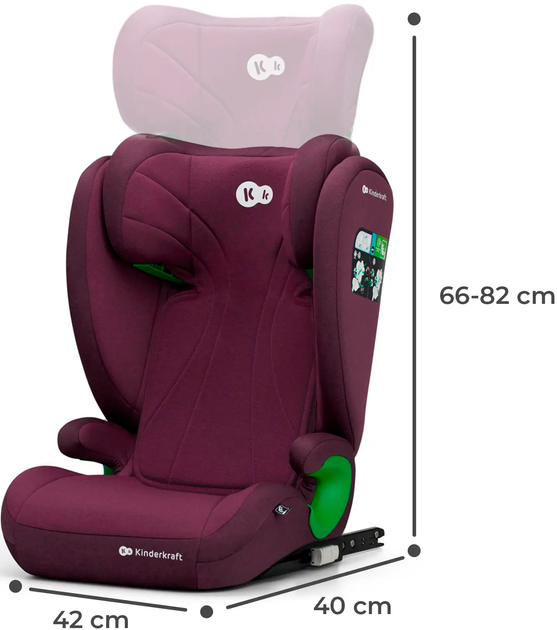Fotelik samochodowy KinderKraft Junior Fix 2 i-Size Cherry Pearl (KCJUFI20RED0000) - obraz 6