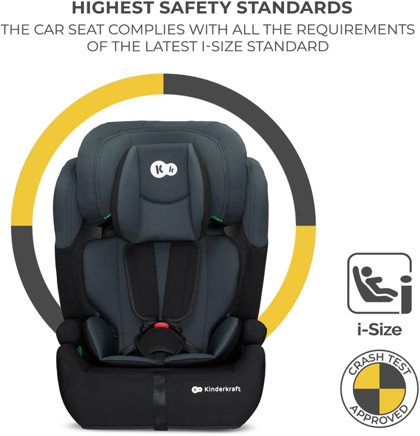 Fotelik samochodowy KinderKraft Comfort Up i-Size Black (KCCOUP02BLK0000) - obraz 8