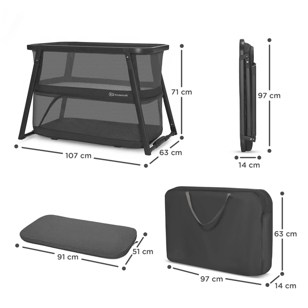 Ліжко-манеж 4 в 1 Kinderkraft Sofi Plus Grey (KLSOFIPLGRY0000) - зображення 5